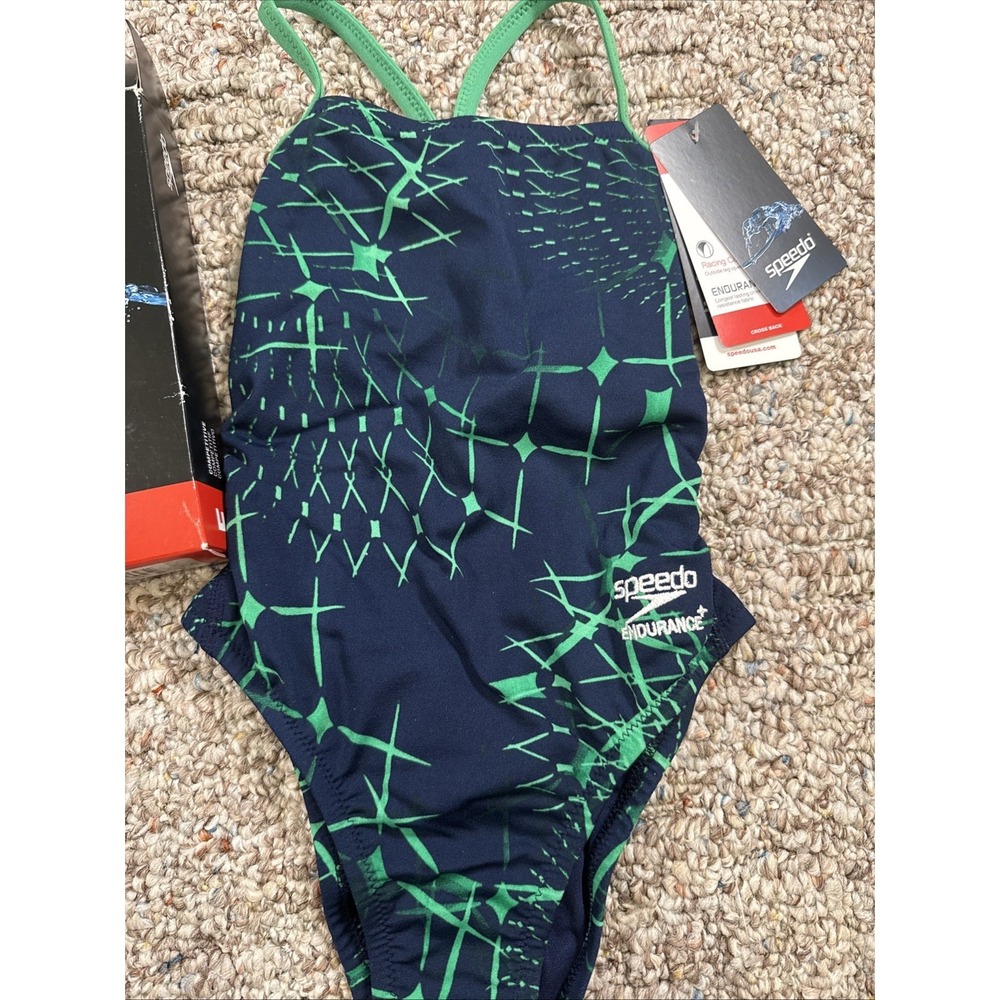 Speedo Endurance+ Racing Cut Swimsuit Women 20 One Back Competition Galactic
